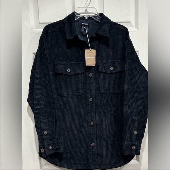 Patagonia Women's Medium Corduroy Overshirt Jacket Pitch Blue NWT Cotton - Picture 1 of 10